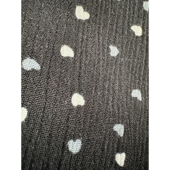 Pleione Semi Sheer Flowy Heart Top Women’s Size M Rayon Crinkle Ruffle Boho - Picture 10 of 12